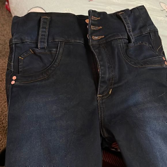 New TISSINI Colombian lifts buttocks size 5 blue stretchy jeans - Picture 1 of 8